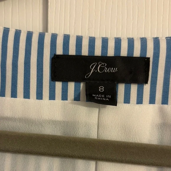 J.Crew Blue & White pinstripe wrap dress - Size 8 - Picture 2 of 6